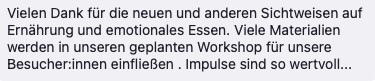 Feedback einer Teilnehmerin zum Lehrgang