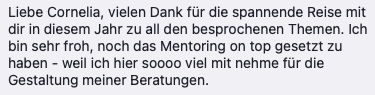 Feedback einer Teilnehmerin zum Lehrgang